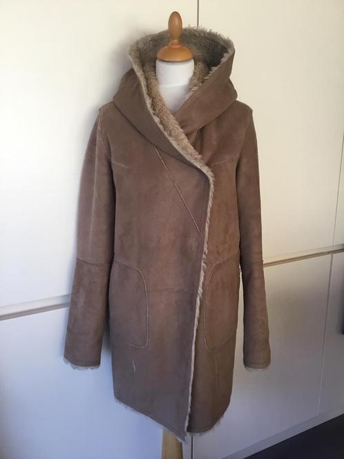 Marccain,Marc Cain eco lammy jas maat 1 (34/36), Kleding | Dames, Jassen | Winter, Zo goed als nieuw, Maat 36 (S), Bruin, Ophalen of Verzenden