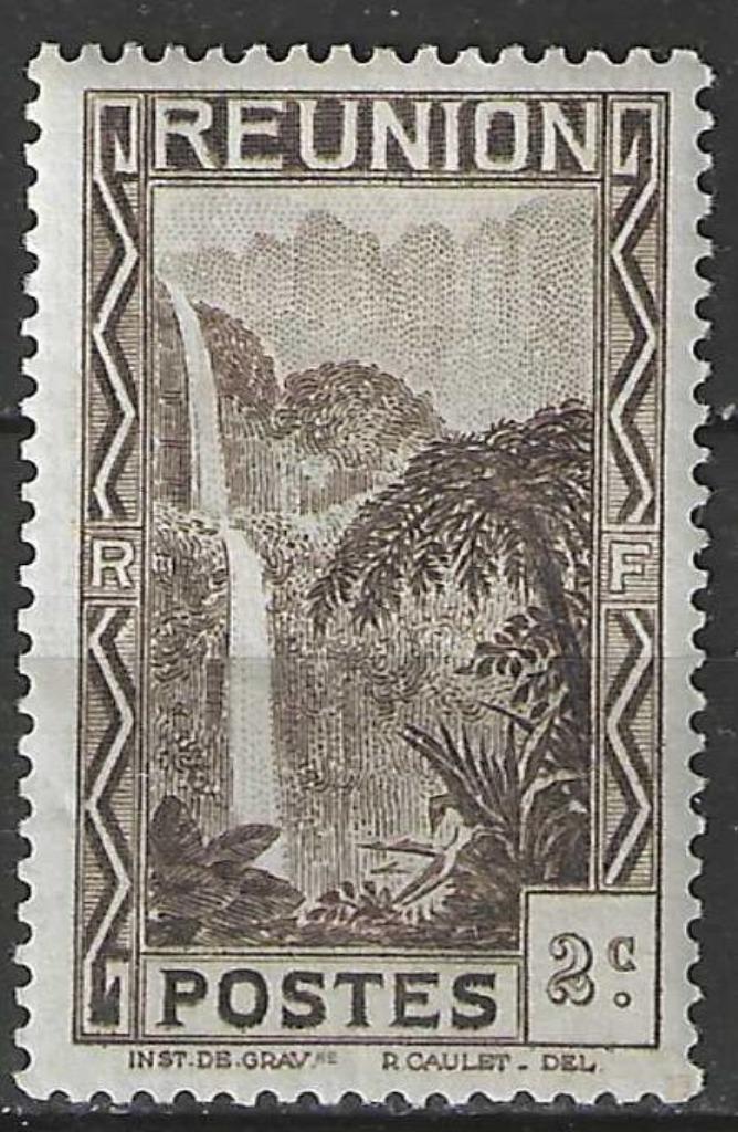 Reunion 1933/1938 - Yvert 126 - Waterval van Salazie   (PF), Postzegels en Munten, Postzegels | Afrika, Verzenden