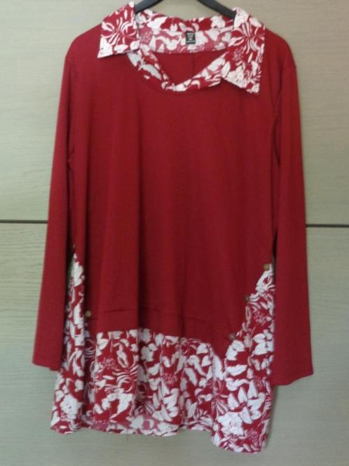 Nieuw / Pull met blouse inzet, bordeaux (50/52) Shein, Kleding | Dames, Blouses en Tunieken, Nieuw, Maat 46/48 (XL) of groter