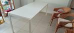 Uitschuifbare tafel, wit, Ophalen, 50 tot 100 cm, Zo goed als nieuw, Vijf personen of meer