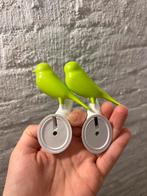 Qualy ophanghaakjes (2) vogels groen, Huis en Inrichting, Ophalen, Zo goed als nieuw, Kunststof, Wandkapstok