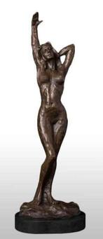 100 % bronzen beeld naakt 52 cm hoog, getekend Rodin, Ophalen of Verzenden