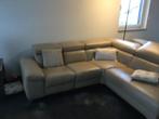 Lederen hoeksalon kleur taupe, Ophalen, Gebruikt, Leer, Modern