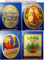 Ponselet : lot de quatre étiquettes neuves, Collections, Marques de bière, Enlèvement ou Envoi, Neuf