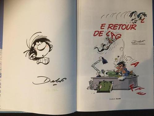 Gaston lagaffe delaf dédicace rehausse à la main Neuf, Livres, BD, Neuf