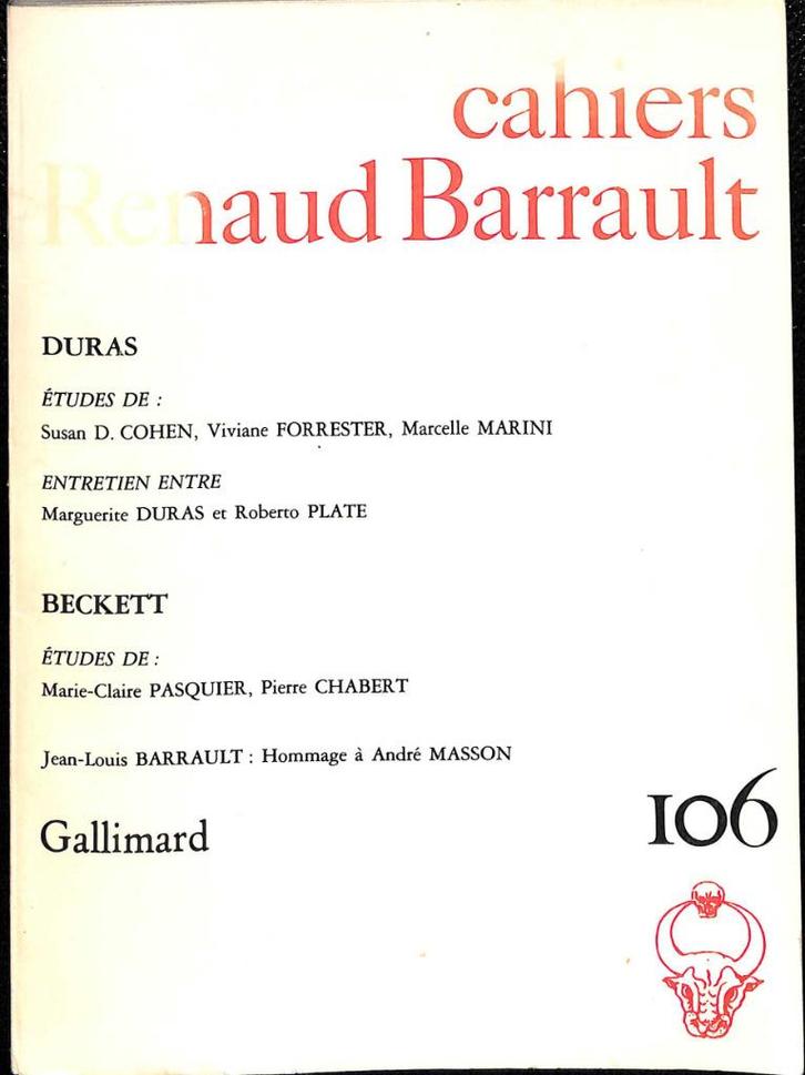 Cahiers Renaud Barrault n106 — Studies over Beckett en Duras, Boeken, Kunst en Cultuur | Dans en Theater, Gelezen, Ophalen