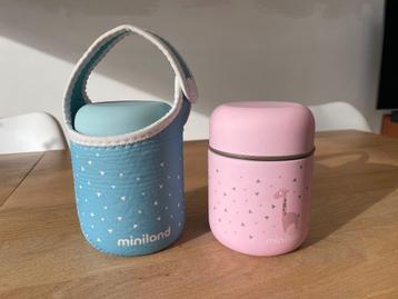 2x Miniland Thermosfles 280 ml – Dino & Giraf – RVS | Nieuws beschikbaar voor biedingen