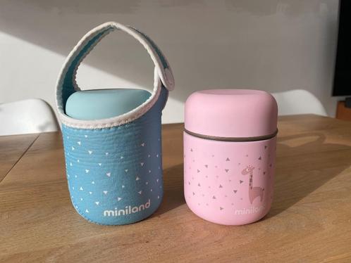 2x Miniland Thermosfles 280 ml – Dino & Giraf – RVS | Nieuws, Kinderen en Baby's, Babyvoeding en Toebehoren, Zo goed als nieuw