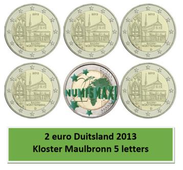 2 euros Allemagne 2013 Kloster Maulbronn 5 lettres