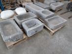 bac ou auge en pierre bleu , jardinière , grand choix !!, Moins de 30 cm, Pierre, Enlèvement, Utilisé