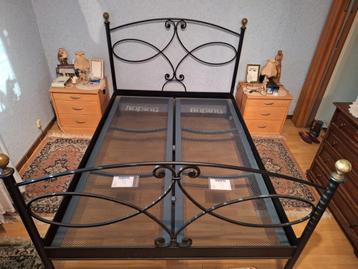 Lit en fer forgé avec sommier métallique Auping 140x200, Enlèvement, Comme neuf