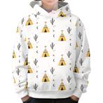 Chemise blanche 86-92 avec imprimé cactus et tente indienne, Enfants & Bébés, Enlèvement ou Envoi, Neuf, Garçon, Chemisette ou Manches longues