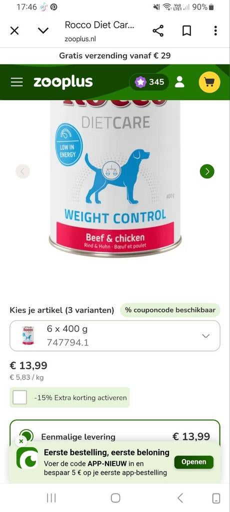 Dieetvoeding,is uw hondje iets te zwaar,probeer dit., Enlèvement
