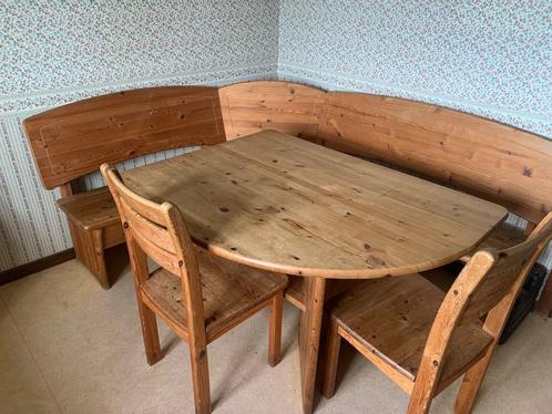 Table de coin en bois, Huis en Inrichting, Complete eetkamers, Gebruikt, 4 tot 6 stoelen, Ophalen