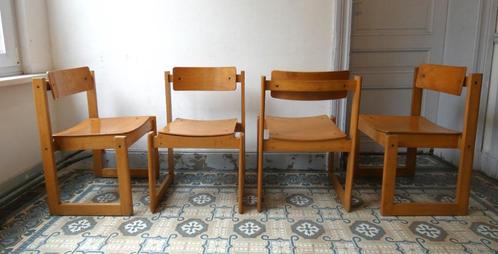 4 stoelen model MP2 - Ontwerp Michel Mortier - 1977, Huis en Inrichting, Stoelen, Eén, Ophalen of Verzenden