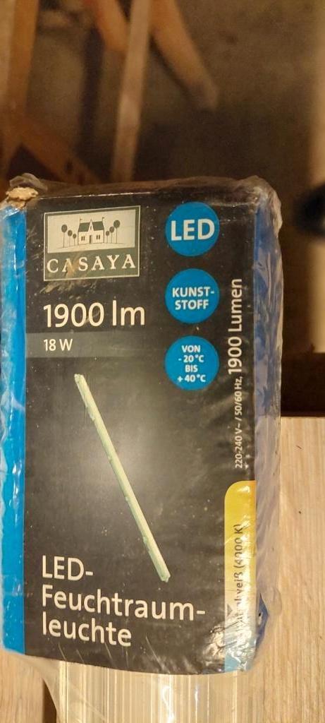 2 lampes LED antiparasitaire 190 cm, 18 W, 1 900 lm,IP65 new, Bricolage & Construction, Éclairage de chantier, Neuf, Lampe avec luminaire