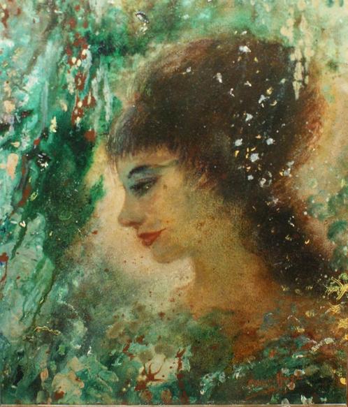 Oscar Hoge (1884-1965): Vrouwen portret (43 x 50 cm), Antiquités & Art, Art | Peinture | Classique, Enlèvement ou Envoi