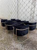 Moderne Luxe stoelen velvet zwart 6 stuks in topstaat, Huis en Inrichting, Stoelen, Ophalen, Zo goed als nieuw