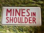 US WW2 1944 Mines in shoulder emaille bord, Ophalen of Verzenden