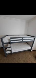 Grijze Stapelbed (Zonder Matras), Maison & Meubles, Chambre à coucher | Lits superposés & Lits mezzanines, Enlèvement, Comme neuf