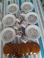 Boch 6 kopjes + 6 S/kopjes + 6 dessertborden Vintage TBE, Antiek en Kunst, Ophalen of Verzenden