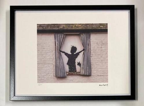 BANKSY: lithografie met de hand ingelijst en genummerd, Antiek en Kunst, Kunst | Litho's en Zeefdrukken, Ophalen of Verzenden