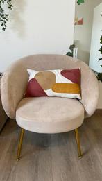 Beige fluwelen zetel Maison du monde, Huis en Inrichting, Ophalen, Zo goed als nieuw