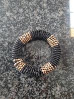 Bracelet élastique noir-or, Bijoux, Sacs & Beauté, Comme neuf, Or, Noir, Enlèvement ou Envoi