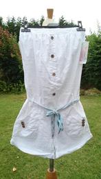 strapless playsuit - jumpsuit wit + kleine foulard blauw, Kleding | Dames, Ophalen of Verzenden, Wit, Maat 36 (S)