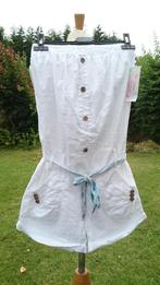 strapless playsuit - jumpsuit wit + kleine foulard blauw, Kleding | Dames, Ophalen of Verzenden, Gedragen, Maat 36 (S), Wit