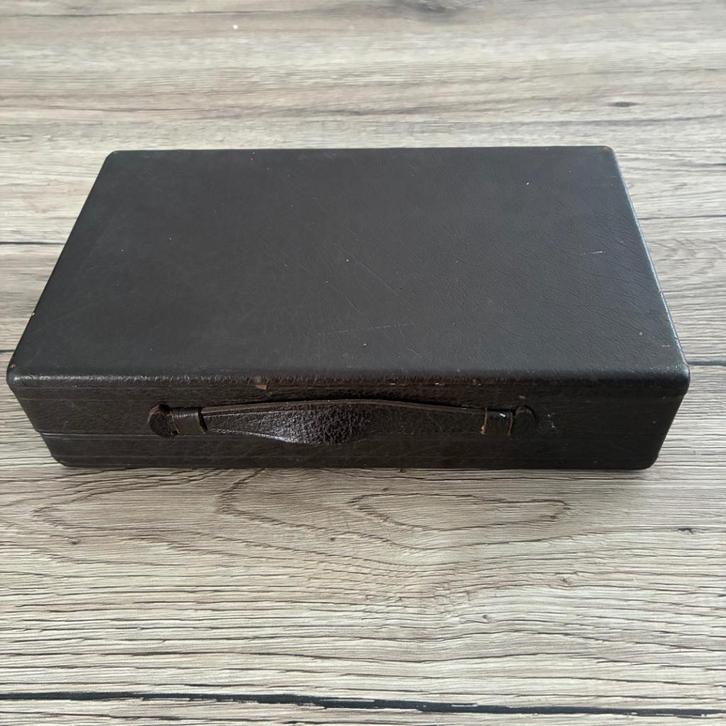 UNIVERSAL GENEVE BOX LEATHER WOOD, Handtassen en Accessoires, Horloges | Heren, Gebruikt, Polshorloge, Overige materialen, Leer