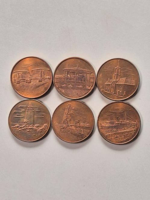 Set bronzen penningen Terneuzen munten 1984  8 1/3 schelling, Postzegels en Munten, Munten | Nederland, Setje, 2½ gulden, Koningin Beatrix