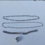 LOT KETTINGGAAS + ARMBAND Se]F 800 + 925 ZILVEREN RING, Ophalen of Verzenden, Gebruikt, Zilver, Zilver