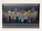 Large painting : Skyscrappers by FRANCO (USA) 80s (152x102), Ophalen of Verzenden, Zo goed als nieuw, Print, Oorspronkelijke maker