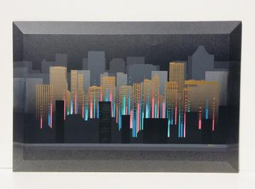 Large painting : Skyscrappers by FRANCO (USA) 80s (152x102) beschikbaar voor biedingen