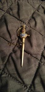 Belle broche ancienne datant d'une épée de 1930, Doré, Broche, Enlèvement ou Envoi, Cuivre