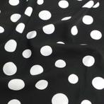 1235) 150x200cm geweven acetaat stof witte stippen op zwart, Hobby & Loisirs créatifs, Tissus & Chiffons, Neuf, Noir, 200 cm ou plus