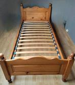 massief houten bed, Bois massif, 90 cm, Gebruikt, Bruin