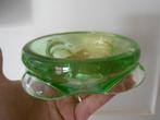 Murano groen/goedschilfers glas schaal, Ophalen of Verzenden