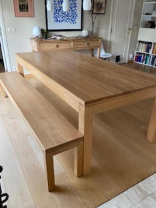 Table salle a manger en chêne massif, Maison & Meubles, Tables | Tables à manger, Utilisé, 100 à 150 cm, 200 cm ou plus, Cinq personnes ou plus