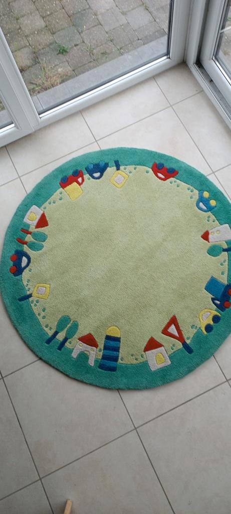 Rond vloerkleed diameter 120 cm wol LA VILLE HABA, Kinderen en Baby's, Speelgoed | Speelkleden, Zo goed als nieuw, Ophalen