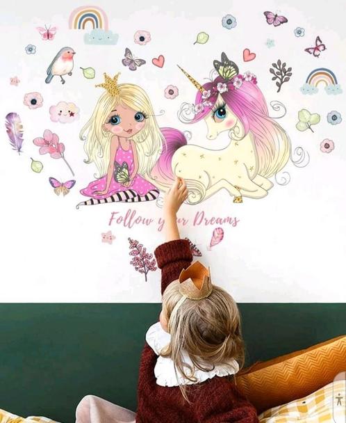 Nieuw en ongebruikt muursticker in vorm van een Unicorn met, Kinderen en Baby's, Kinderkamer | Inrichting en Decoratie, Nieuw
