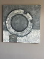 Abstract schilderij met reliëf – grijs/zilver – modern, Antiek en Kunst, Ophalen