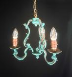Vintage koperen hanglamp met drie lampjes, Huis en Inrichting, Gebruikt, Vintage, Metaal, 50 tot 75 cm