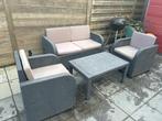 Verkocht Loungeset met kussens, Tuin en Terras, Tuinsets en Loungesets, Ophalen, Gebruikt, 4 zitplaatsen, Loungeset