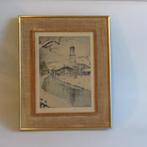 Paul Geissler Handgekleurde gesigneerde ets 1922, Antiek en Kunst, Kunst | Etsen en Gravures, Ophalen of Verzenden