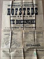 Affiche openbare verkoop Ieper Boezinge, Antiek en Kunst, Ophalen of Verzenden