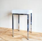 Magnifique tabouret vintage en chrome avec assise bouclée !, Enlèvement ou Envoi