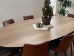 Tafel met 8 stoelen, Huis en Inrichting, Complete eetkamers, Zo goed als nieuw, Leer & hout, 6 tot 8 stoelen, Ophalen