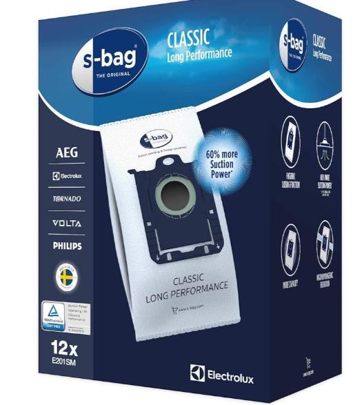 8 Sacs Aspirateur S-Bag Electrolux E201SM Classic, Electroménager, Aspirateurs, Neuf, Autres types, Sac à poussière, Enlèvement ou Envoi